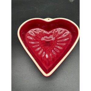 Chantal Red Heart Stoneware Baking Dish Mold‎ Casserole Valentine Kitchen Jello